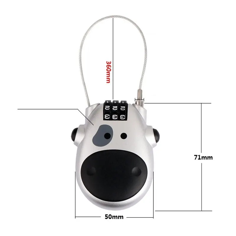 Bicycle Steel Cable Code Lock Suitcase Car Sled Telescopic Wire Rope Lock Bicycle Helmet High-Precision Code Wheel Password Lock